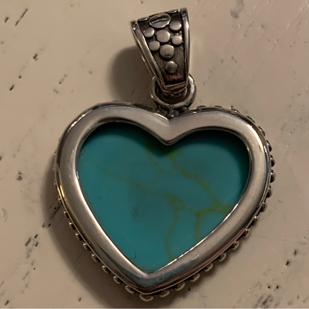 925 Silver Turquoise Pendant and Earrings set - Picture 4 of 5